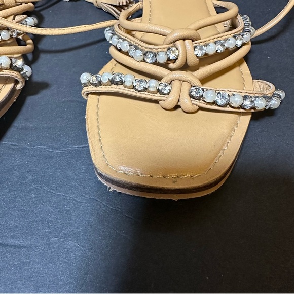 Anthropologie Puka Ankle -Tie Sandals Size 6 - Picture 5 of 7